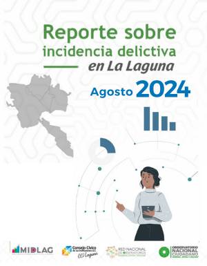 Portada del documento Reporte sobre incidencia delictiva en La Laguna agosto 2024